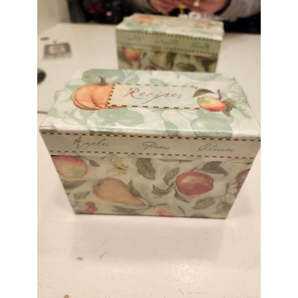 Martin Designs Recipe Box Fruit Pattern Kitchen Storage Organizer New Sealed
